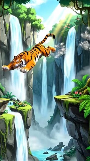 Cartoon Tiger, Tiger in jungle #cartoonvideo #cartoon #shorts #shortvideo