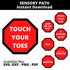 Sensory Path Instant Download, Activity Spots Sensory Pathway (SVG-PDF-PNG-DXF)