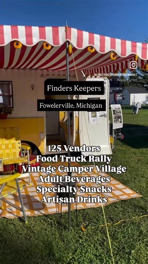 ✨ One day. Hundreds of reasons to come. 🍂 FOWLERVILLE, MI — THIS SUNDAY 🍂 Finders Keepers is back with 125 makers, boutiques, and food trucks — plus the return of our crowd-favorite Vintage Camper Rally! Tour a whole village of restored campers while you shop, eat, and enjoy live music all day. 🛍 Handmade goods • Curated clothing • Home decor • Baby kids • Furniture • Gifts & more 🚚 Food truck rally boutique trucks 🎶 Live music all day 🚐 Vintage Camper Village— a Finders tradition! 📍 Fowl