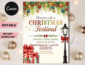 Editable Christmas Festival Flyer Template (digital Download) - Etsy