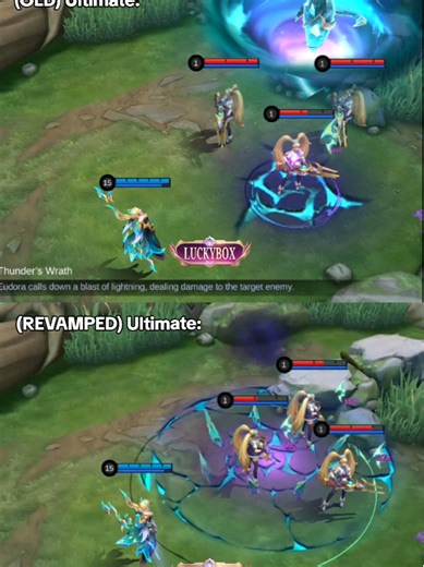 Eudora Revamped vs Old Luckybox Skin Skill Effects