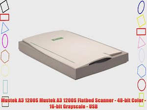 Mustek A3 1200S Mustek A3 1200S Flatbed Scanner - 48-bit Color - 16-bit Grayscale - USB