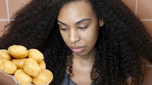 I tried potato juice for hair growth – shocking results | Maryam Hampton's DIY hair mask
