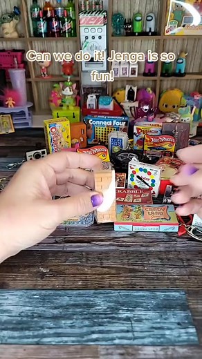 Can we play this? it's so tiny! #jenga #gamergirl #game #tiny #satisfying