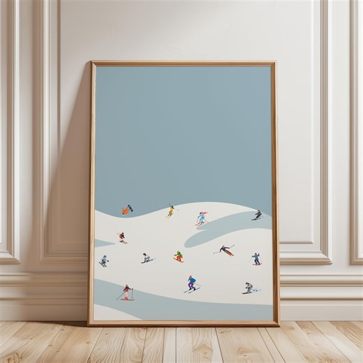 Retro Ski Wall Art, Skier Art, Skiing Mountain Print, Ski Decor Printable, Vintage Ski Poster (instant Download) - Etsy