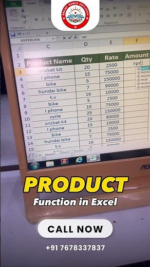 PRODUCT Formula in Excel | Multiply Numbers Easily