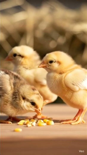 cute baby chicks satisfying eating