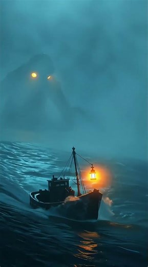 The Fisherman and the Leviathan | Dark Storm Fantasy Scene
