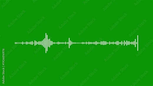 Music oscillation spectrum, podcast audio waveform, green screen sound line, digital frequency equalizer, 4k audio streaming, sound wave animation, alpha channel motion, music visualization.