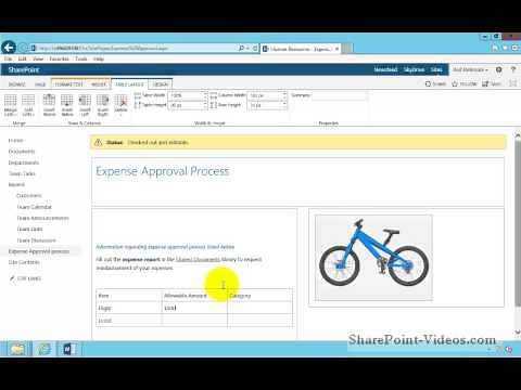 Working with tables on web pages - SharePoint 2013
