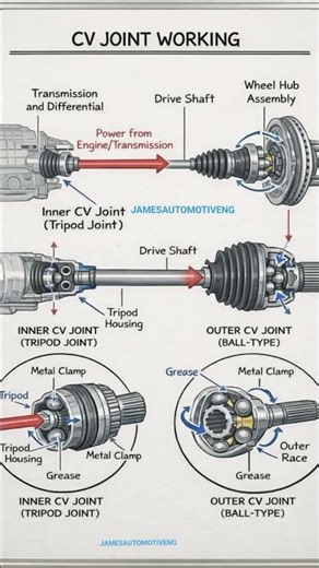 CV JOINT WORKING #automobile#jamesautomotiveengsuspensionsystem