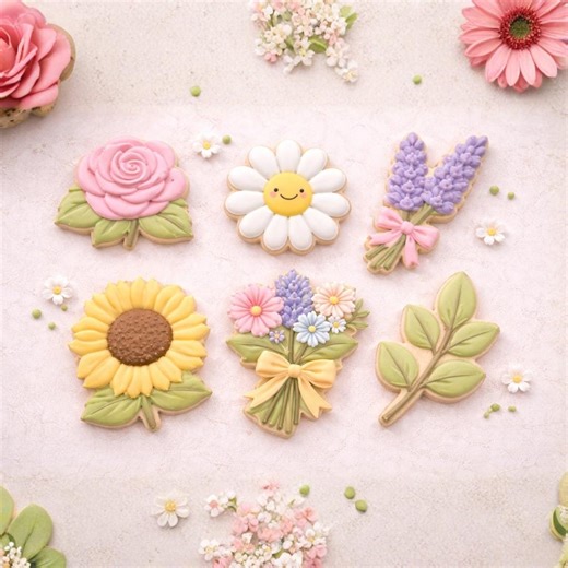 Flower Cookie Cutter Set, Spring Floral Cookie Cutters, Rose Daisy Sunflower Lavender Leaf Cutters, Cute Garden Sugar Cookie Decor - Etsy
