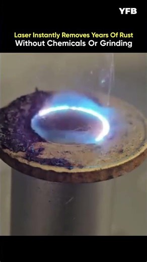 LASER CLEANING REMOVES RUST FROM OLD COIN | YOUR FACTS BUNNY #shortvideo #shorts