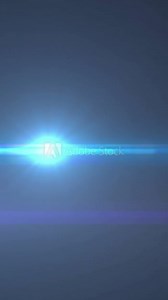 Animation of blue spotlight with lens flare and light beams moving over dark background Stock Video