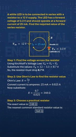 How to Choose the Right LED Resistor Fast! #part1 #Electronics #Shorts #Engineering #led