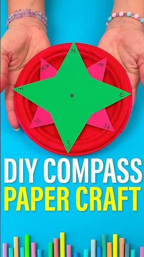 DIY Compass Paper Craft | Easy Direction Learning Craft for Kids #diy #craft #craftyfun #kids