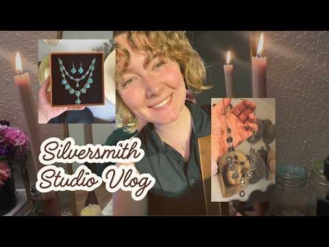 make a statement necklace with me ❊ silversmithing studio vlog ❊ jewelry making ❊ small business
