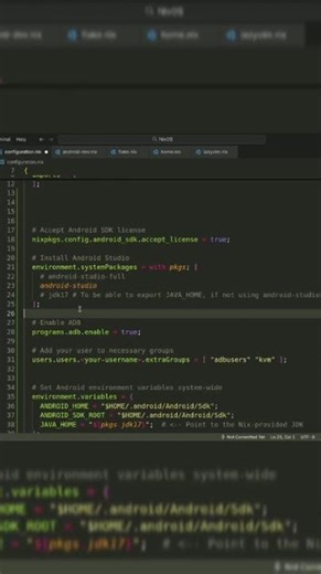 S6 Android Studio Config #nixos