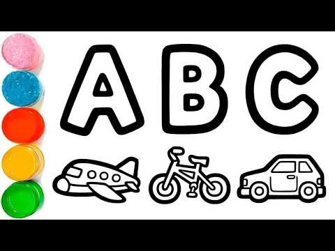 Alphabet Phonics Song // Drawing Capital Letter Alphabet A to Z for Beginners // ABC for Kids