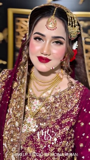 Moina's Salon & Makeup Studio by Moina Rehan on Instagram: "✨ Baraat Glam + Bride’s Review ✨ “Exactly what I dreamed of!” 💖 Royal finish, flawless glow & timeless bridal elegance — beautifully created by Moina Rehan 👑✨ 📞 0300-4790467 | 0314-4790461 📍 Moina’s Salon, Unit #07 Latifabad, Hyderabad #BaraatMakeover #BrideReview #MoinaRehan #SignatureBridal RoyalBride HyderabadBrides MoinaSalon"