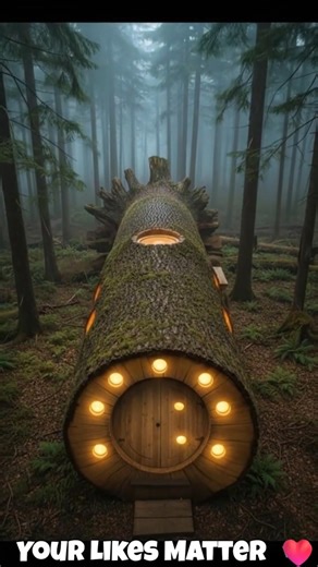 She Built a Luxury Cave Home Inside a Giant Tree Trunk 😱🌲 ASMR