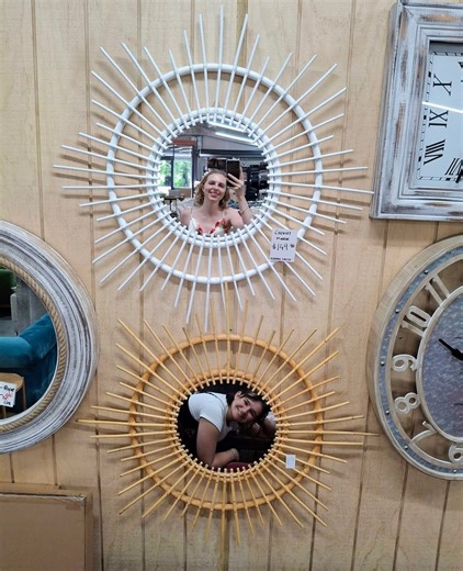 Clocks and mirrors at Ella's Barn! Open 7 days. Weekdays 9am-5pm. Weekends 10am-2/3pm ish. | Ella's Barn in Kerikeri
