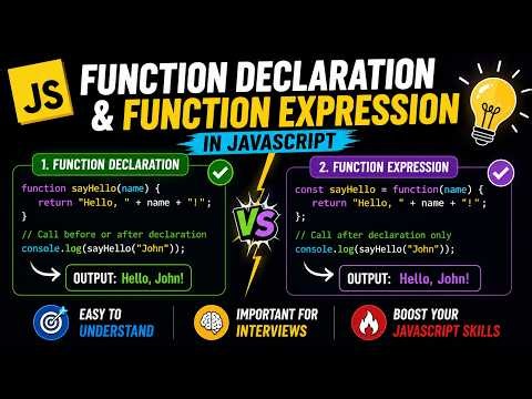 JavaScript Function Declaration vs Function Expression 🔥 | Interview Questions