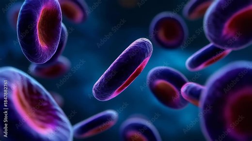 Stunning 3D depiction of red blood cells on a vibrant blue background for medical and educational use