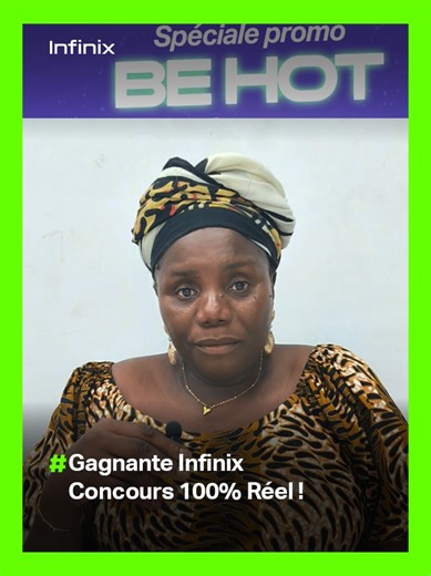 Asombeli muana na ye téléphone, pe muana naye a gagner na promotion Be Hot. 🤩Yoka esongo ya maman yemoko alobi 🤗Infinix akobandaka kosepelisa bino kk Merci pour la confiance et le choix d'Infinix chers abonnés. Avec Infinix le future c'est maintenant💚 #Infinix #ConcoursInfinix #Gagnant #LiveInfinix #TéléphoneGagné #FidélitéInfinix | Infinix Mobile