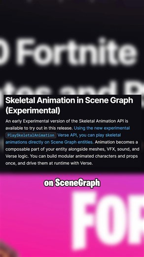 UEFN 41.00 Adds Skeletal Animation to Scene Graph