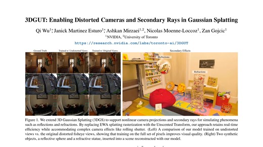 CVPR 2025｜3DGUT: Enabling Distorted Cameras and Secondary Rays in Gaussian Splat