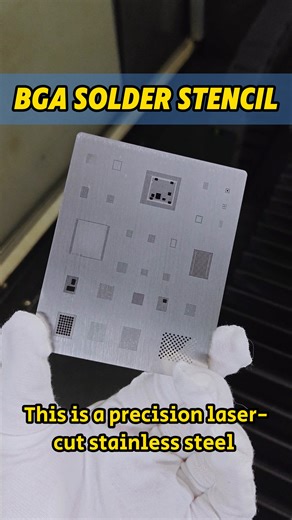 BGA Solder Stencil This is a precision laser-cut stainless steel BGA solder stencil. Its micro-apertures are designed to transfer solder paste evenly onto BGA pads during rework. More information, please contact: https://www.changshan-tech.com norachen344@gmail.com | Precision laser cutting | Facebook