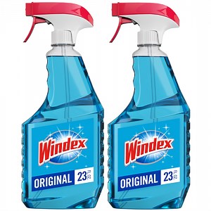 Windex Original Glass Cleaner, Streak-Free Window Cleaner Spray, 23 fl oz, 2 Count