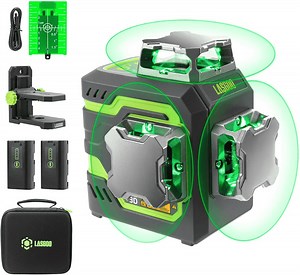 LG-3D Laser Level Self Leveling 3x360°, 3D Green Beam Cross Line Laser for Construction and Picture Hanging, 2 Rechargeable Batteries (20 Hrs), Magnetic Liftable Stand Included, LASGOO - Walmart.com