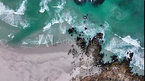 South Africa aerial cinematic drone surf waves crashing coastline Chapman Peak Noordhoek Cape Town Hout Bay Fish Hoek Good Hope Simon's Town stunning aqua deep blue water rugged rocks up motion