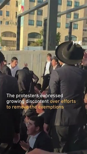 Ultra-Orthodox Jewish men protest Israeli court decision to remove conscription exemption