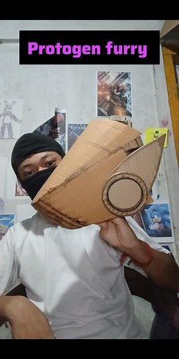 Making Protogen Furry Mask With Cardboard