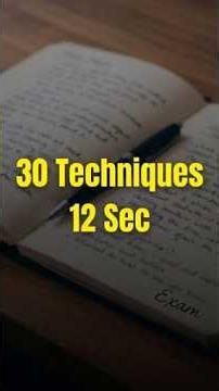 30 Study Techniques in 12 Seconds (250 WPM Speed Reading Challenge)