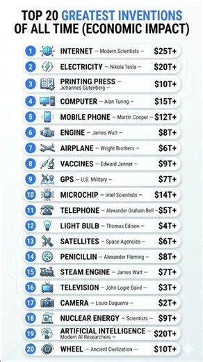 Top 20 Greatest Inventions of All Time 💡🌍 #inventions #countries #viral #shorts