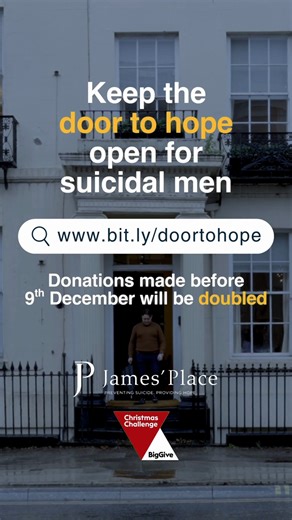 James’ Place on Instagram: "James' Place stops men dying by suicide. Help keep the #DoorToHope open for suicidal men by donating before 9th December at www.bit.ly/doortohope (link in bio). Every penny will be doubled. 🎁 Door to Hope is an original poem, written and performed by @officialjosephroberts for James' Place and created in collaboration with James' Place clients. A few weeks ago, Joseph visited our Liverpool centre to meet with three former clients, who shared their stories of suicidal