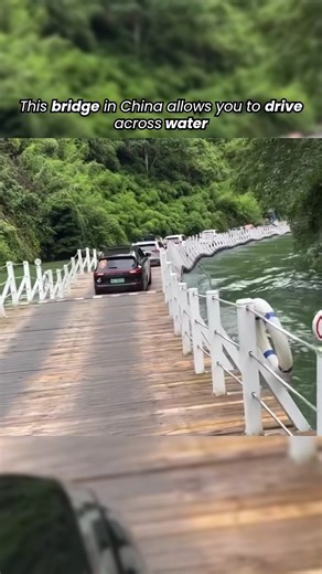 This is a floating bridge that allows you drive through lake🌊