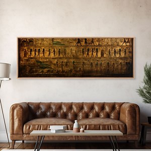 Egyptian Hieroglyphs, Framed Canvas Print, Unique Wall Art, Egyptian Inspired Wall Decor - Etsy