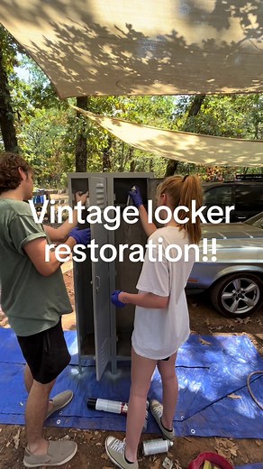 1960 vintage locker restoration!! I absolutely love these in our bathroom, they work perfectly! #restoration #diyproject #locker #homeproject #bathroom #remodel #homeimprovement #vintagefurniture #facebookmarketplace #youngcouple #tinyhous #storagehacks #storageideas