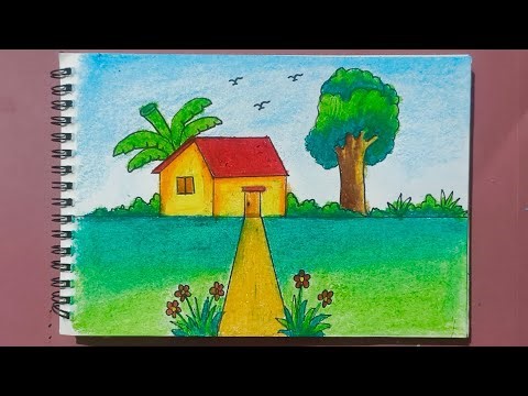 Easy Scenery drawing for beginners || ( Very Easy ) step by step
