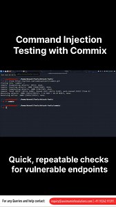 1.1K views · 30 reactions | Command injection is one of the most overlooked web vulnerabilities. Commix helps ethical hackers and security researchers identify weak inputs safely and responsibly.  Learn, test, and strengthen your defenses — never exploit. | Cybersecurity by CyberKid | Facebook