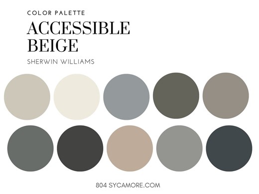 Accessible Beige Sherwin Williams Color Palette (PDF Download) - Etsy