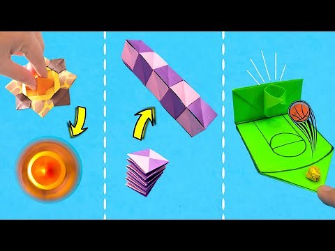 3 Fun DIY Origami Toys in 1 Video! | Magic Cube Spiral, Spinning Gyro & Mini Basketball