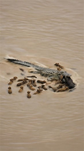 Crocodile attack wild boar | Chhoy KimHouy