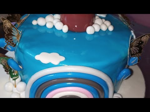 "Rainbow Mickey Cartoon Cake Decoration | Easy Fondant Rainbow Cake Design"