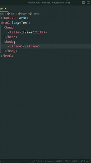 How to ADD iframe TAG in your WEBSITE #html #css #shortvideos #shorts